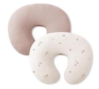 Little Grape Land 2 Pack Nursing Pillow Covers, Stretchy and Soft Nursing Cover for Breastfeeding, Microfiber, Muslin Cotton, Pillow Slipcover for Baby Girls Boys Newborn(Floral + Dusty Rose)