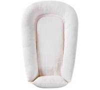 Little Grape Land Baby Nest Pod 80x58 cm,100% Cotton Babynest, Newborn Lounger 0-24 Months, 360° Bumper, Adjustable Ties, Portable Handles, Machine Washable, Pink Striped Jacquard