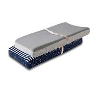 Little Grape Land Changing Pad Cover, 2-Pk Size 16" x 32" Ultra Soft and Stretchy Changing Pad Liner Changing Table pad Sheet for Standard Baby Changing Mats for Baby boy and Girl-Navy N Gray