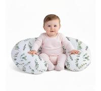 Little Grape Land Nursing Pillow & Feeding Pillow for Mum & Baby, Eucalyptus Leaves Muslin Cover, Removable Machine-Washable, for Breastfeeding, Bottle Feeding, Tummy Time & Infant Support