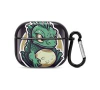 Little Green Dragon's Egg Bluetooth Earbuds Case Cover Full Body Shockproof Protection Hard Case Support Wireless Charging with Keychain Personalized Gift for AirPods 3
