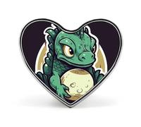 Little Green Dragon's Egg Buttons Pin Memorial Boutonniere for Wedding Groom Bride, Customize Lapel Heart Pin for Christmas, Men Women Costume Decorative Fashionable Brooches