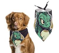 Little Green Dragon's Egg Dog Bandanas Adjustable Bib Party Pet Decorations Cute Dog Triangle Scarfs for Small Medium Puppy Cat Costume Accessory