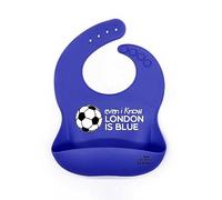 Little Green Giraffe 'Even I know London is Blue' - Chelsea Football Baby Feeding Bib, 100% Silicone Bib