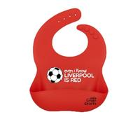 Little Green Giraffe Liverpool Baby Bib - 'Even I know Liverpool is Red' - 100% Silicone Feeding bib - BPA Free