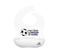 Little Green Giraffe Spurs Baby Gift - 'Even I know Londons is ours' Spurs Silicone Baby Bib - 100% Silicone