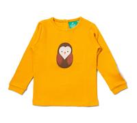Little Green Radicals Brown Owl Applique Long Sleeve T-Shirt