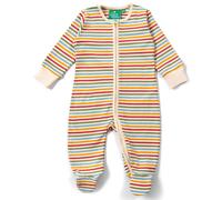 Little Green Radicals Cream Rainbow Zip Organic Babygrow