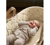 Little Green Sheep Quilted Moses Basket & Mattress - Leaves LEAF