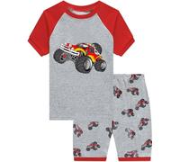 Little Hand Boys Monster Truck Pyjamas Set Toddler Kids Pjs Short Sleeve Tops & Bottom Shorts Sleepwear Outfit Age 4-5 Years