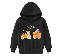 Little Hand Boys Pumpkin Halloween Hoodie Kids Spider Tractor Sweatshirt Long Sleeve Halloween Pullover Tops Age 5-6 Years