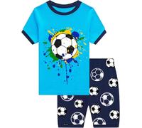 Little Hand Boys Pyjamas Toddler Kids Football Pjs Set Short Sleeve Tops & Shorts Sleepwear Nightwear Outfit Age 1-2 Years
