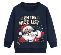 Little Hand Boys Santa Claus Christmas Sweatshirt Jumper Kids Cotton Long Sleeve Top Xmas On The Nice List Shirts Pullover Toddler Clothes 4-5 Years
