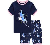 Little Hand Girls Pyjamas Glow in the Dark Butterfly Cotton Kids Pjs Toddler Sleepwear Short Tops T Shirts & Pants Nightwear Baby Outfits Age 1-2 Years