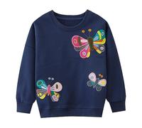 Little Hand Girls Sweatshirt Butterfly Cotton Long Sleeve Toddler Casual Jumpers Top Kids Clothes Child Pullover Age 1-2 Year