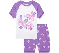 Little Hand Girls Toddler Pyjamas Butterfly Short Sleeve Pjs Set Cotton Pajamas Flower Sleepwear Nightwear Outfit Age 1-2 Years