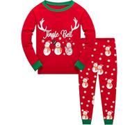 Little Hand Toddler Boys Christmas Pyjamas Sets Kids Long Sleeve Snowman Jingle Bell Pjs Cotton Sleepwear Boys Clothes Age 5-6 Years