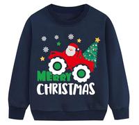 Little Hand Toddler Boys Christmas Sweatshirt Boys Xmas Monster Truck Long Sleeve Cotton Crewneck Jumpers Kids Tops Pullover Age 2-3 Years