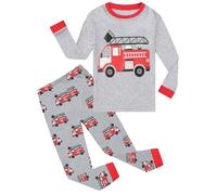 Little Hand Toddler Boys Fire Truck Print Pyjamas Sets Kids Long Sleeve Pjs Boys Cotton Sleepwear Nightwear Baby Clothes Age 1-2 Years