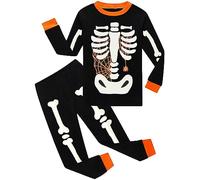 Little Hand Toddler Boys Halloween Pyjamas Set Glow in the Night Dark Skeleton Pjs Kids Sleepwear Kids Outfits Age 7-8 Years