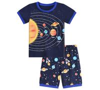 Little Hand Toddler Boys Planet Print Pyjamas Sets Kids Short Sleeve Solar System Pjs Boys Cotton Sleepwear Baby Clothes Age 3-4 Years