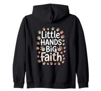 Little Hands Big Faith Christian Kids Ministry Nursery Zip Hoodie
