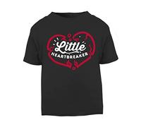 Little Heartbreaker Warning (Romantic Quotes for Couples, Anniversary) Short Sleeve Cotton Toddler t Shirt, 2-3 Years, Black
