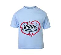 Little Heartbreaker Warning (Romantic Quotes for Couples, Anniversary) Short Sleeve Cotton Toddler t Shirt, 2-3 Years, Pastel Blue