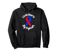 Little Hearts Big Fighters CHD Awareness Support Design Pullover Hoodie
