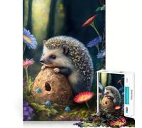 Little Hedgehog 1000 Pieces Jigsaws Adults Puzzles Logic Fun Clear Tone Playful Challenge (38x26cm)