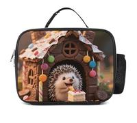 Little Hedgehog in The Candy House Insulated Lunch Bag for Women/Men Reusable Lunch Box for Office Work Picnic Beach - Leakproof Cooler Fashion Tote Bag with Handle Freezable Lunchbox