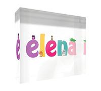 Little Helper Framed Box Canvas with Solid Wooden Surround in Cute Illustrative Design, Girl's Name (34 x 88 x 3 cm, Large, White, Ella)