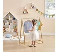 Little Helper Montessori Natural Wood Clothes Rail for Toddlers | Free-Standing Eco Solid Pine | Height 96 cm