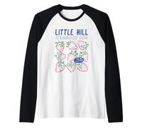 Little Hill Strawberry Farm Cute Hand-Drawn Fruit Graphic Raglan Baseball Tee