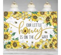 Little Honey Baby Shower Backdrop Fall Banner Decoration Sunflower Flower Photography Background Spring Summer Bumble Bee Phot 210X150cm