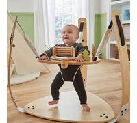 Little Hoppa 3-in-1 Rainbow Rain, Wooden Baby Gym, Bouncer & Activity Table in Light Brown Little Hoppa Light Brown