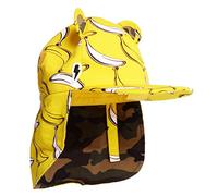 Little Hotdog Watson Children’s Baseball with Roll Up Neck Flap Sunhat: Cub in Banana Split. Award Winning Cotton Print Sunhat with UV Protection
