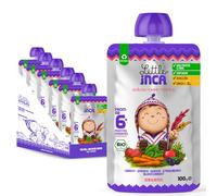 Little Inca The Yummy Purple (6x100g) | Organic Quinoa Plant-based Baby Food Recyclable Pouches For Gut Health & Cognitive Support | Carrot, Spinach, Blackcurrant, Strawberry | Dairy-Free | 6 Months+