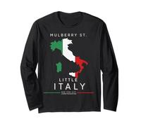 Little Italy New York Italian Map Vintage Souvenir Long Sleeve T-Shirt