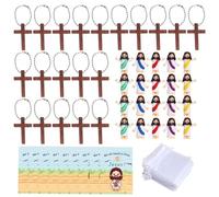 Little Jesus Figures, 20PCS Minis Jesus Figures With Card Pocket Jesus Minis Figure Christ Savior Jesus Jesus Figures With Prayer Cards Religious Gift For Sunday School Christian Church Party Favor