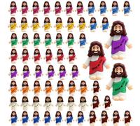 Little Jesus Figures 40 60 105 Pack,Mini Jesus Loves You Figures Religious Christ Savior for Christmas Party Favors Baptism Gifts Sunday School Easter Egg Stuffers Craft (70 PCS)