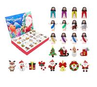 Little Jesus Figures Advent Calendar 2024, 24 Days of Christmas Vacation Advent Calendar Ornaments, Christmas Countdown Calendar Collectible Surprises Gifts for Religious Party Sunday School (24pcs-C)