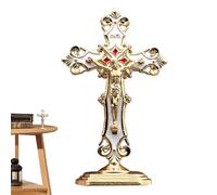 Little Jesus Figures,Car Religious Crucifix | Small Jesus Christ Ornament with Base for Home Religious Ceremony Prayer Decoration