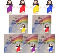 Little Jesus Pocket Cards,Pocket Mini Jesus Figurines, A Little Jesus in Your Pocket,Baby Jesus Figure Mini Jesus Figures to Hide and Seek Sunday School Religious Party Favors Gift (5pcs random)
