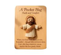 Little Jesus Pocket Hug Card, Faith Based Emotional Support, Mini Jesus Christian Gifts, Inspirational Gift Cards for Women Men Kids Birthday Christmas Graduation (A)