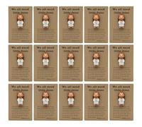 Little Jesus Pocket Prayer Figurine - A Tiny Reminder of Big Faith, Mini Jesus Figures with Scripture Cards, Religious Gifts for Christians, Church Events, Baptism, Easter Party Favor (15PCS)