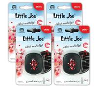 Little Joe Membrane Car Air Freshener, 60-Day Long-Lasting Fragrance, Extra Strong Scented Vent Clip for Car Interior Home & Office - 4 Pack Cherry Scent (Red)