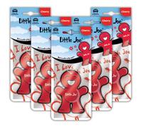 Little Joe Paper Car Air Freshener, 30-Day Long-Lasting Fragrance, Hanging Scented Novelty Freshener for Car Interior Home Boat Caravan - 5 Pack of Cherry (Red)