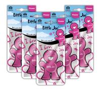 Little Joe Paper Car Air Freshener, 30-Day Long-Lasting Fragrance, Hanging Scented Novelty Freshener for Car Interior Home Boat Caravan - 5 Pack of Flower (Pink)