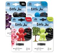 Little Joe Standard Car Air Freshener, 45-Day Long-Lasting Fragrance, Strong Scented Vent Clip for Car Interior Home & Office - 4 Pack Mix (Black Velvet, Cherry, Apple, New Car)